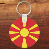 Vlag van Noord-Macedonië Sleutelhanger (Voorkant)