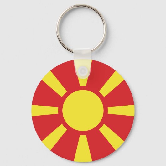 Vlag van Noord-Macedonië Sleutelhanger (Voorkant)