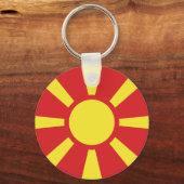 Vlag van Noord-Macedonië Sleutelhanger (Achterkant)