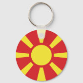 Vlag van Noord-Macedonië Sleutelhanger (Achterkant)