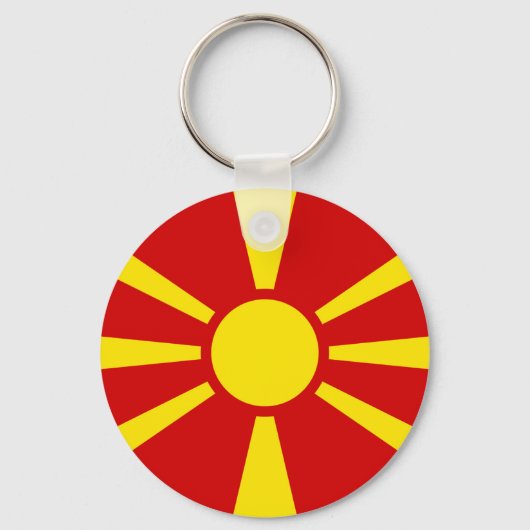Vlag van Noord-Macedonië Sleutelhanger (Voorkant)