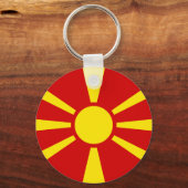 Vlag van Noord-Macedonië Sleutelhanger (Voorkant)
