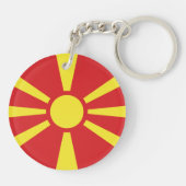 Vlag van Noord-Macedonië Sleutelhanger (Achterkant)