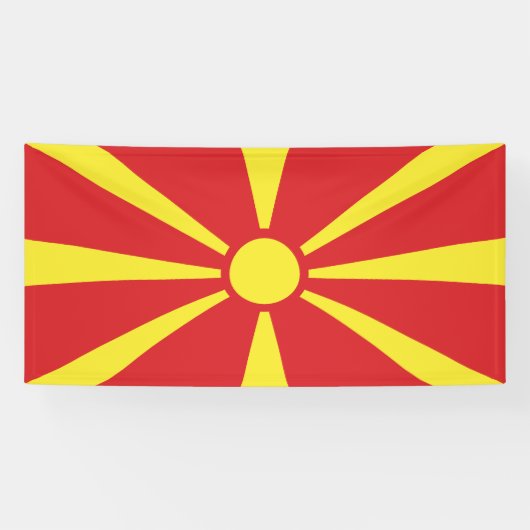 Vlag van Noord-Macedonië Spandoek (Horizontaal)