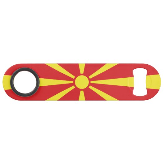 Vlag van Noord-Macedonië Speed Flessenopener (Voorkant (Horizontaal))