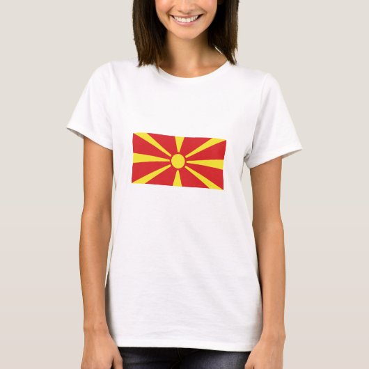 Vlag van Noord-Macedonië T-shirt (Voorkant)