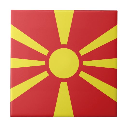 Vlag van Noord-Macedonië Tegeltje (Voorkant)