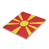 Vlag van Noord-Macedonië Tegeltje (Zijkant)