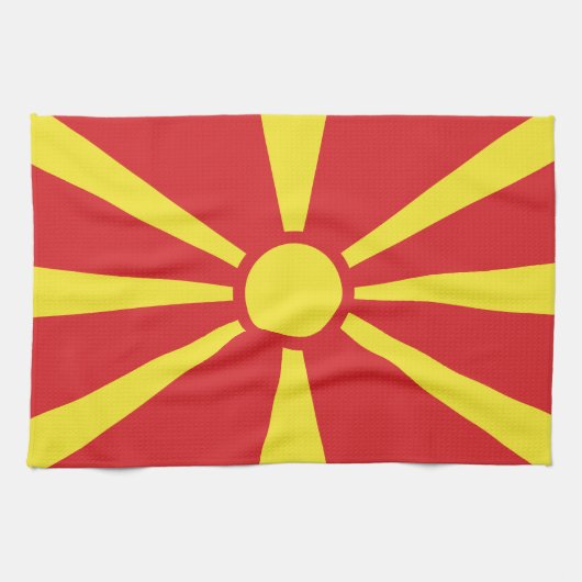 Vlag van Noord-Macedonië Theedoek (Horizontaal)