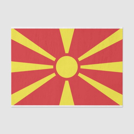 Vlag van Noord-Macedonië Tissuepapier (Voorkant)