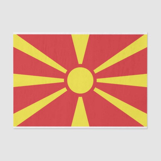 Vlag van Noord-Macedonië Tissuepapier (Voorkant)