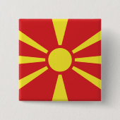 Vlag van Noord-Macedonië Vierkante Button 5,1 Cm (Voorkant)