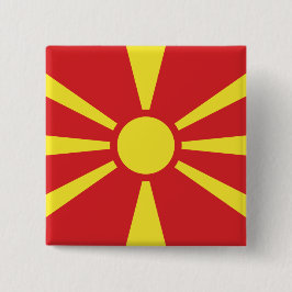 Vlag van Noord-Macedonië Vierkante Button 5,1 Cm