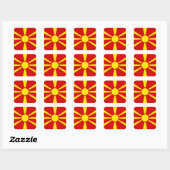 Vlag van Noord-Macedonië Vierkante Sticker (Vel)