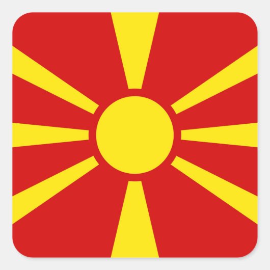 Vlag van Noord-Macedonië Vierkante Sticker (Voorkant)