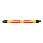 Vlag van Noord-Macedonië Zwarte Inkt Pen (Voorkant)