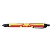 Vlag van Noord-Macedonië Zwarte Inkt Pen (Bodem)