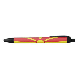Vlag van Noord-Macedonië Zwarte Inkt Pen