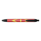 Vlag van Noord-Macedonië Zwarte Inkt Pen (Achterkant)