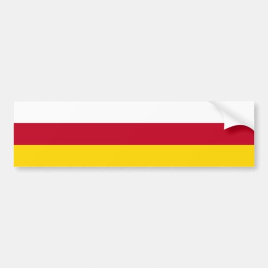 Vlag van Noord-Ossetië Bumpersticker (Voorkant)