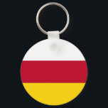 Vlag van Noord-Ossetië Sleutelhanger<br><div class="desc">Patriottische vlag van Noord-Ossetië Alania.</div>