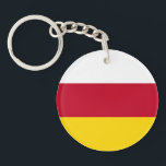 Vlag van Noord-Ossetië Sleutelhanger<br><div class="desc">Patriottische vlag van Noord-Ossetië Alania.</div>
