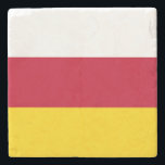 Vlag van Noord-Ossetië Stenen Onderzetter<br><div class="desc">Patriottische vlag van Noord-Ossetië Alania.</div>