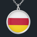 Vlag van Noord-Ossetië Zilver Vergulden Ketting<br><div class="desc">Patriottische vlag van Noord-Ossetië Alania.</div>