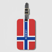 Vlag van Noorwegen Bagagelabel (Voorkant (verticaal))