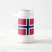 Vlag van Noorwegen Bierpul (Voorkant links)