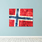 Vlag van Noorwegen Canvas Afdruk (Insitu (Houten vloer))