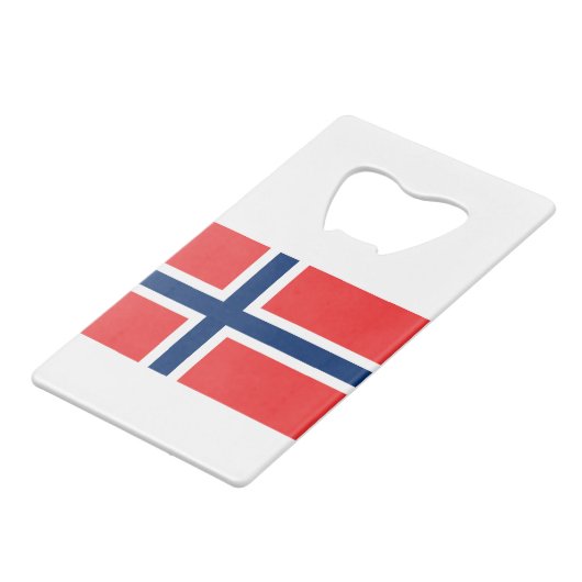 Vlag van Noorwegen Creditkaart Flessenopener (Voorkant Gekanteld)