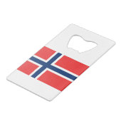 Vlag van Noorwegen Creditkaart Flessenopener (Achterkant Gekanteld)