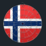 Vlag van Noorwegen Dartbord<br><div class="desc">Vlag van Noorwegen - Det norske-vlaggetje - Norges vlaggen</div>