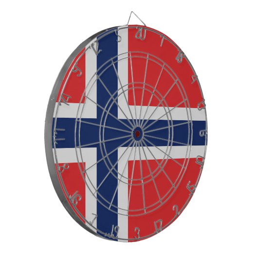 Vlag van Noorwegen Dartbord (Voorkant Links)