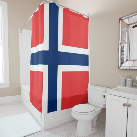 Vlag van Noorwegen Douchegordijn (In situ)