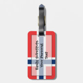 Vlag van Noorwegen Easy ID Personal Bagagelabel (Achterkant verticaal)