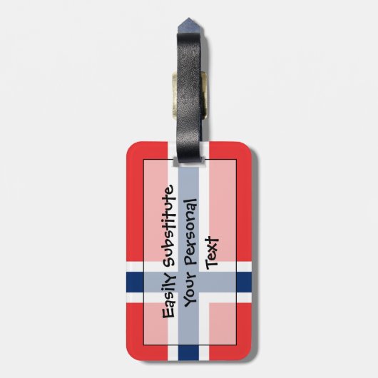 Vlag van Noorwegen Easy ID Personal Bagagelabel (Achterkant verticaal)