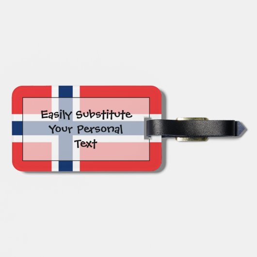 Vlag van Noorwegen Easy ID Personal Bagagelabel (Achterkant horizontaal)