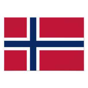 Vlag van Noorwegen Foto Afdruk