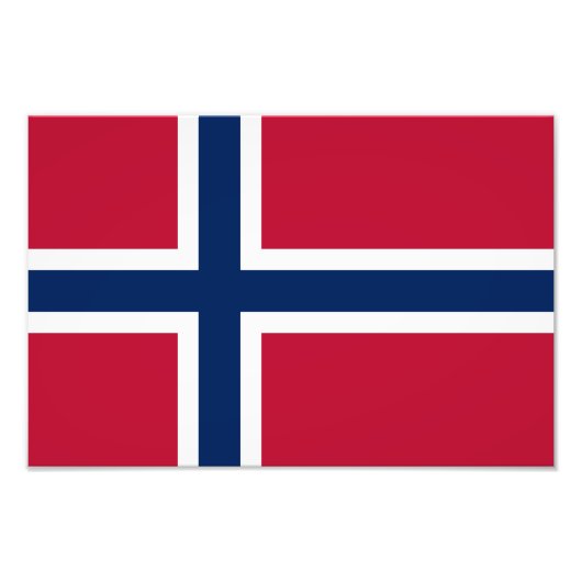 Vlag van Noorwegen Foto Afdruk (Voorkant)