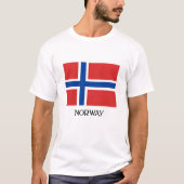 Vlag van Noorwegen, gelabeld T-shirt (Voorkant)