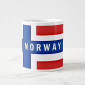 Vlag van Noorwegen Grote Koffiekop (Voorkant)