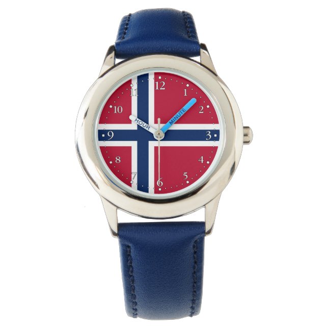 Vlag van Noorwegen Horloge (Voorkant)