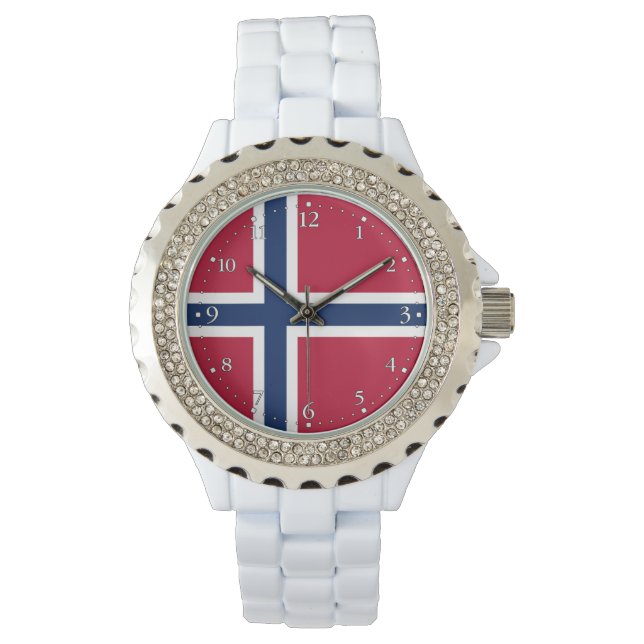 Vlag van Noorwegen Horloge (Voorkant)
