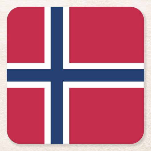 Vlag van Noorwegen Kartonnen Onderzetters (Voorkant)