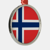 Vlag van Noorwegen Metalen Ornament (Rechts)