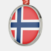 Vlag van Noorwegen Metalen Ornament (Links)