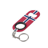 Vlag van Noorwegen Mini Flessenopener (Achterkant Gekanteld)