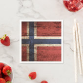 Vlag van Noorwegen op oude houten graan Servetten (Insitu)